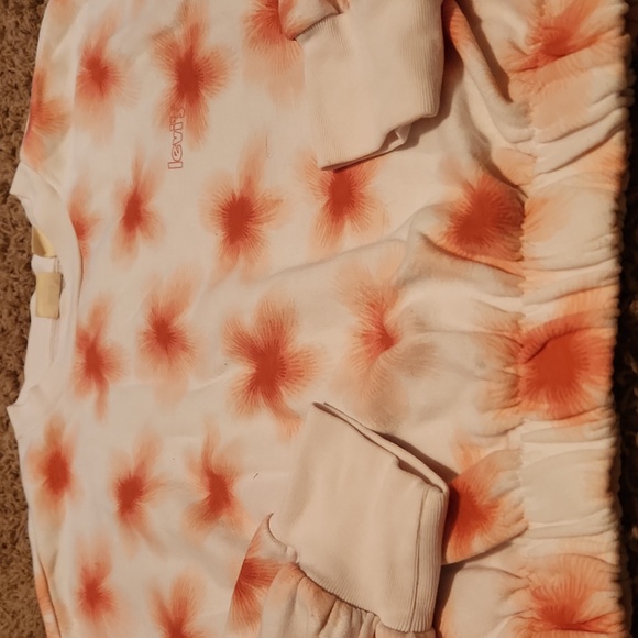 Levi's Women's White and Orange Crop Floral Sweatshirt Size Medium - Picture 4 of 5